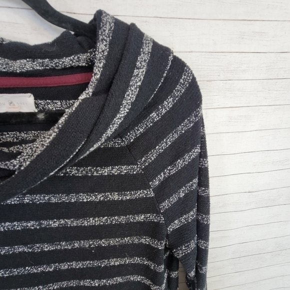 LOU & GREY COWL NECK TUNIC STRIPED SWEATER, SZ MEDIUM - Picture 4 of 10